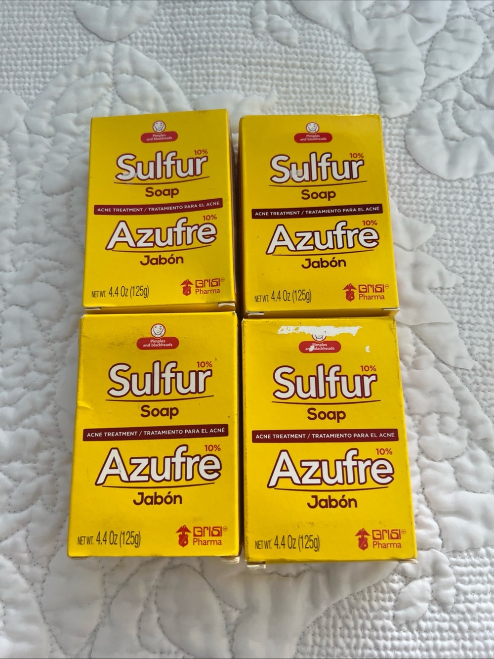 JABON DE AZUFRE SULPHUR BAR SOAP 125 GR  4 pack New